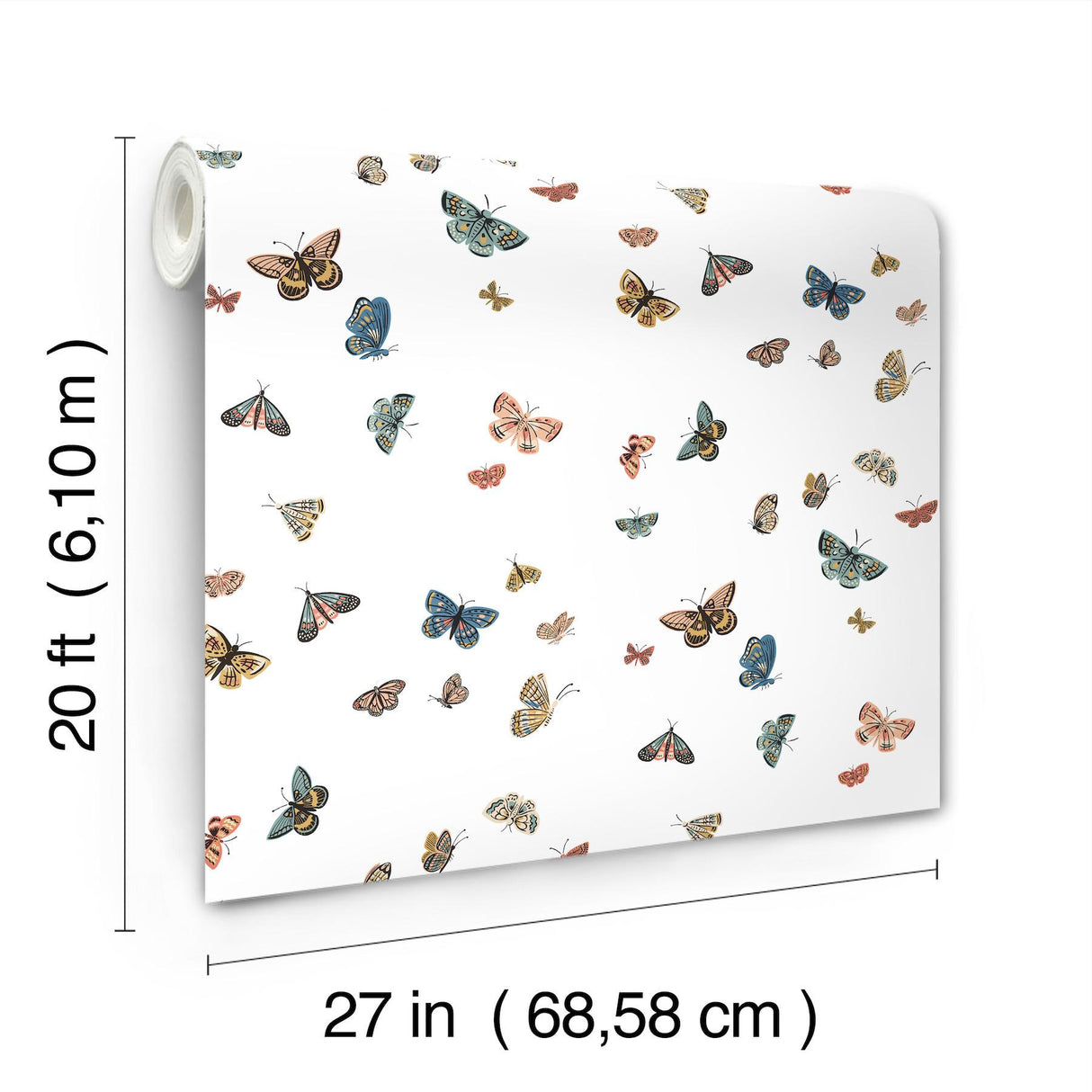 Rifle Paper Co. Butterfly House White Peel & Stick Wallpaper