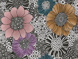 York Wallcoverings Anemones Black Wallpaper