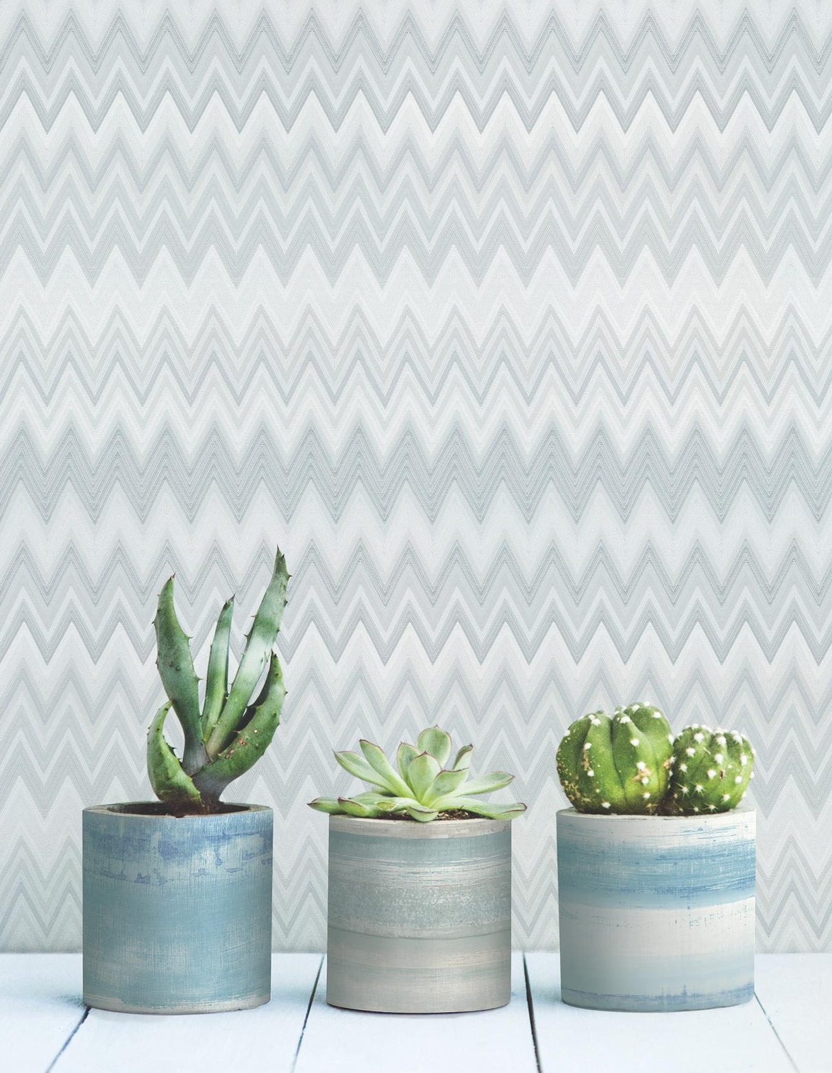 York Wallcoverings Zig Zag White Wallpaper