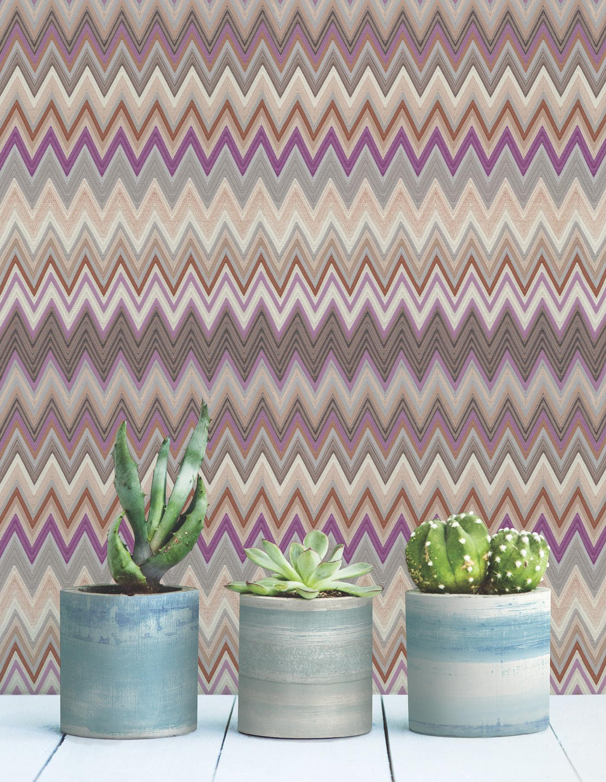 York Wallcoverings Zig Zag Purple Wallpaper