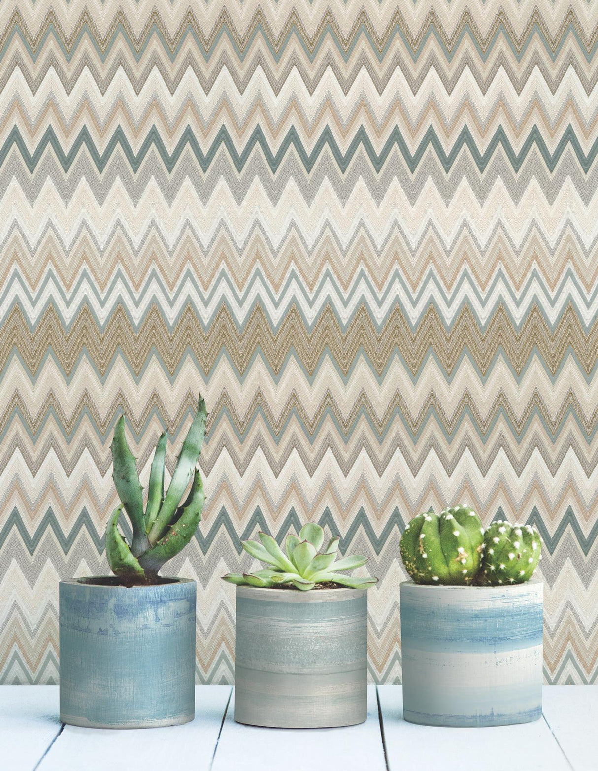 York Wallcoverings Zig Zag Green Wallpaper