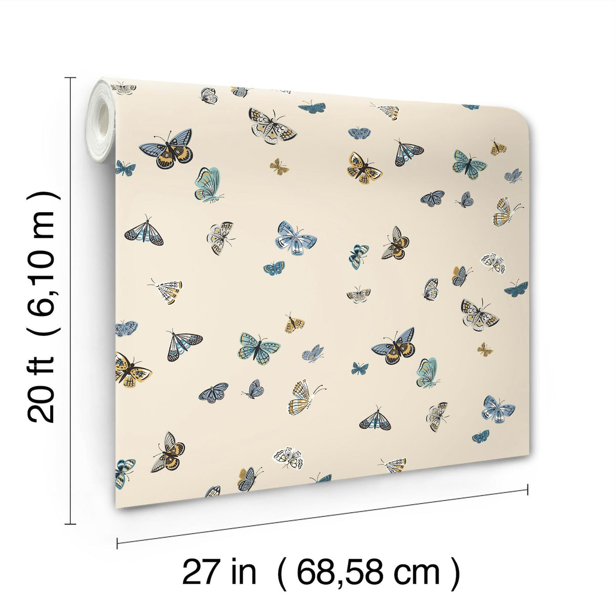 Rifle Paper Co. Butterfly House Linen Peel & Stick Wallpaper
