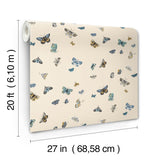 Rifle Paper Co. Butterfly House Linen Peel & Stick Wallpaper