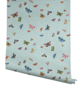 Rifle Paper Co. Butterfly House Light Blue Peel & Stick Wallpaper