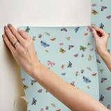 Rifle Paper Co. Butterfly House Light Blue Peel & Stick Wallpaper
