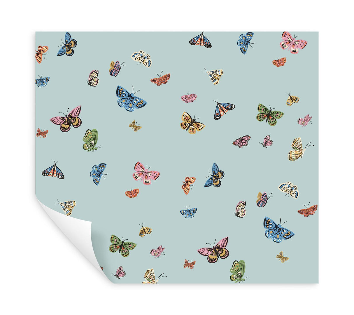 Rifle Paper Co. Butterfly House Light Blue Peel & Stick Wallpaper