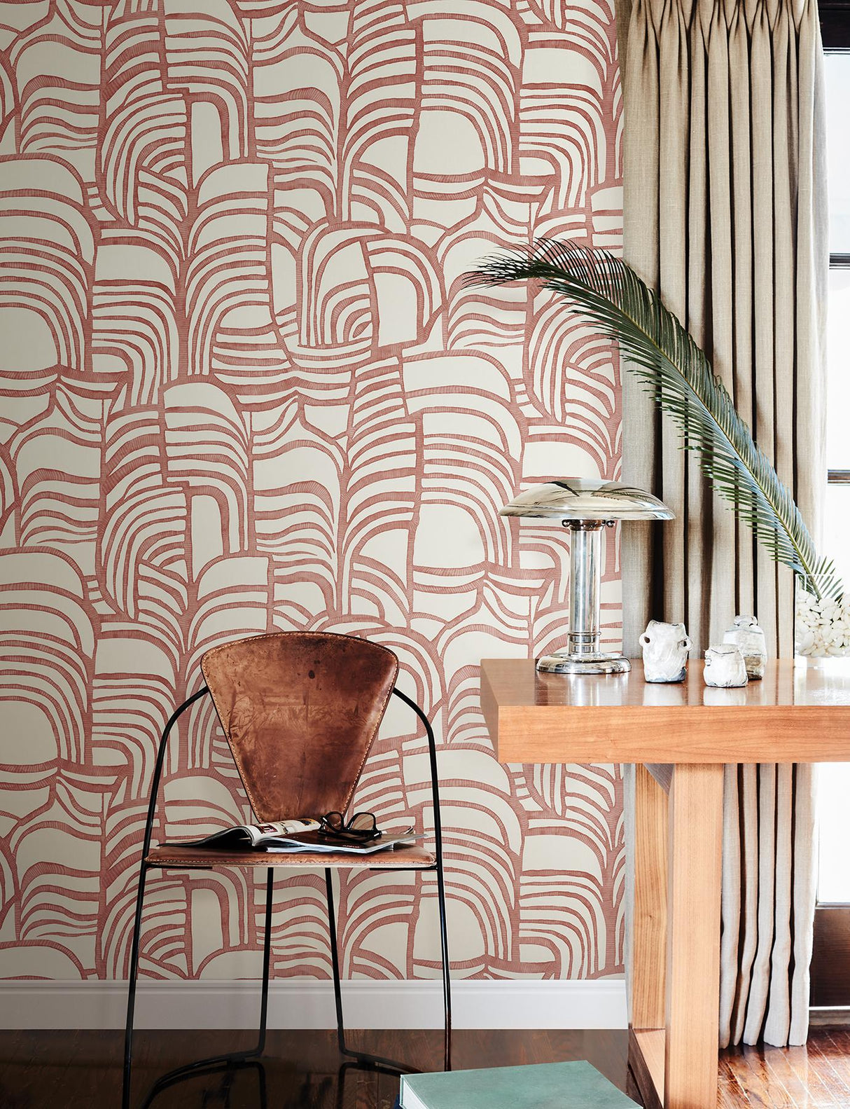RoomMates Featherwork Red Wallpaper
