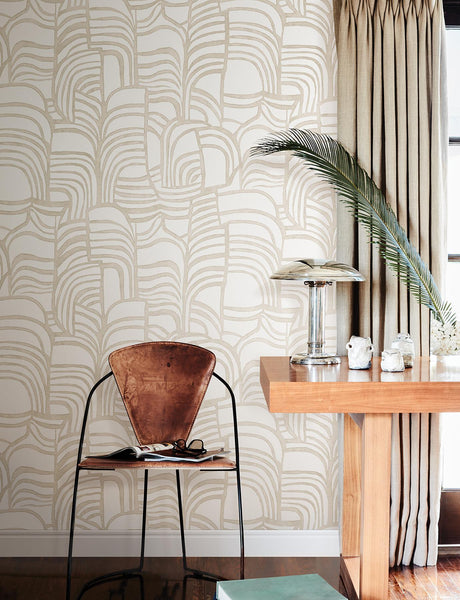 RoomMates Featherwork Linen Wallpaper