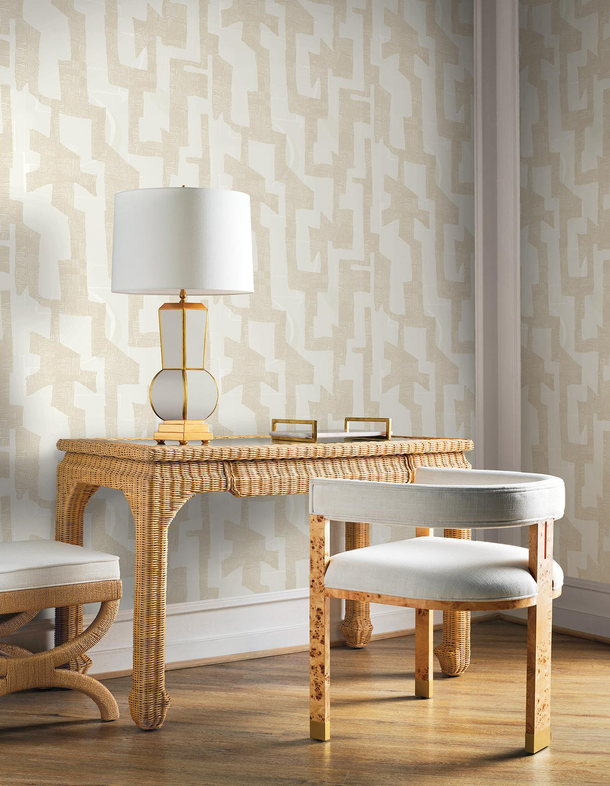 RoomMates Tribe Caramel Cream Wallpaper