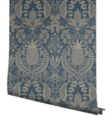 Rifle Paper Co. Pineapple Damask Navy Wallpaper