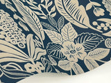 Rifle Paper Co. Pineapple Damask Navy Wallpaper