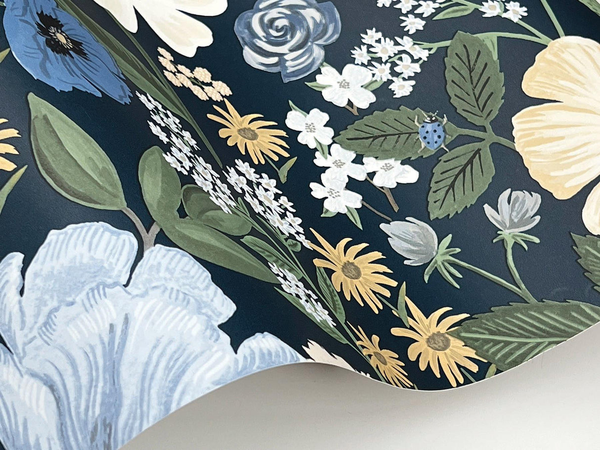 Rifle Paper Co. Blossom Navy Wallpaper