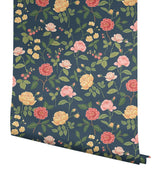 Rifle Paper Co. Roses Navy Wallpaper