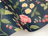 Rifle Paper Co. Roses Navy Wallpaper