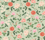 Rifle Paper Co. Roses Mint Wallpaper