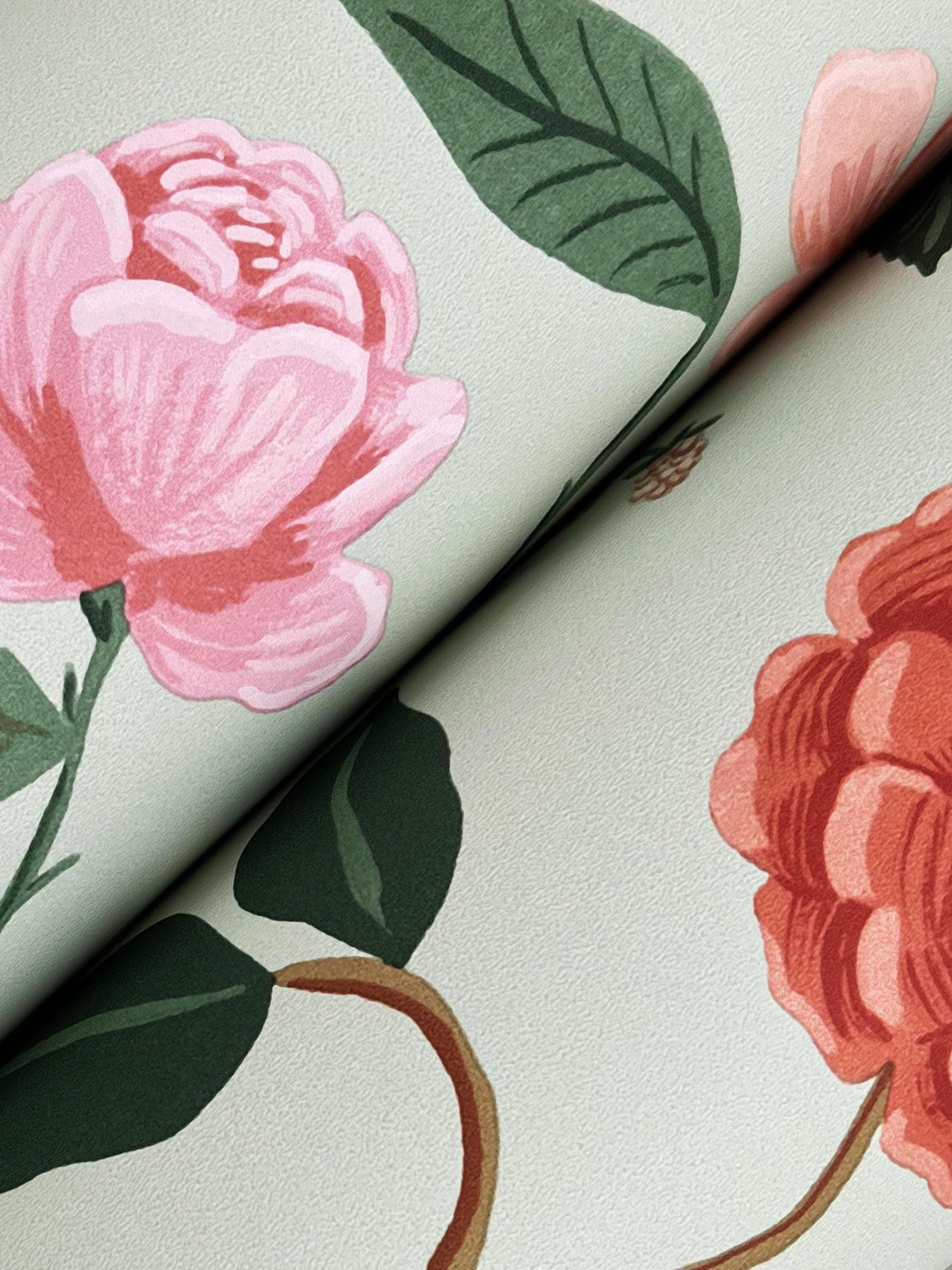 Rifle Paper Co. Roses Mint Wallpaper