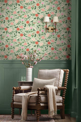 Rifle Paper Co. Roses Mint Wallpaper
