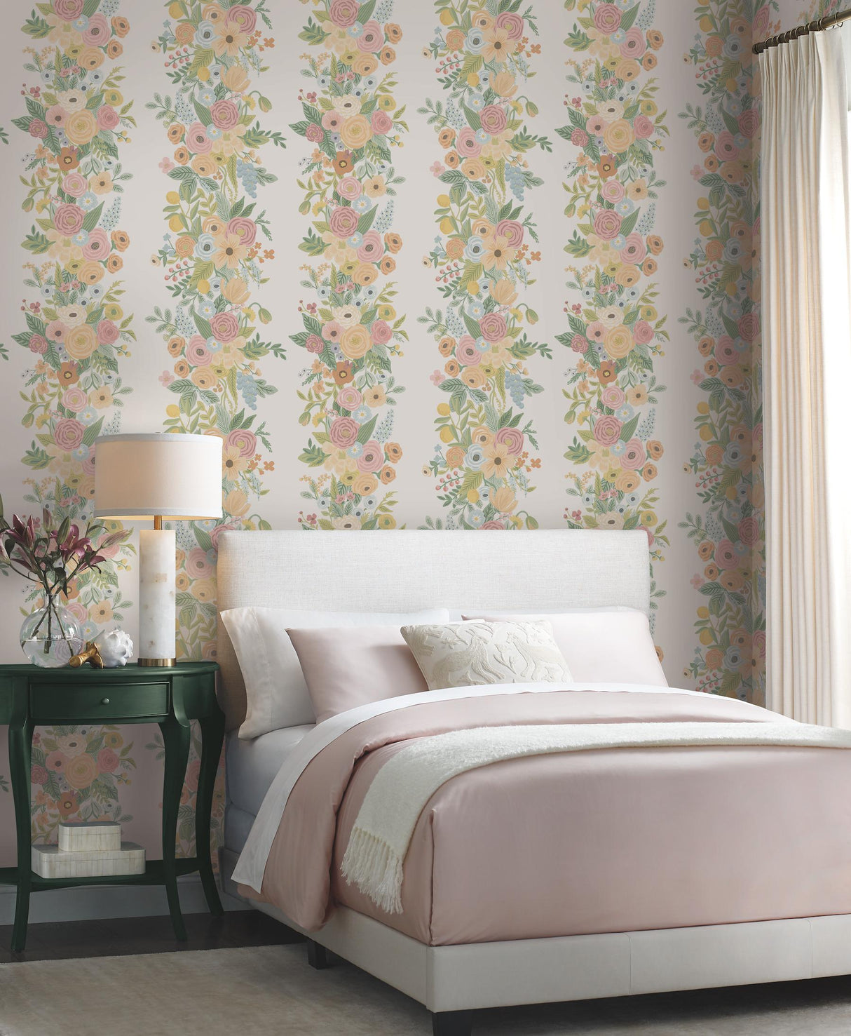 Rifle Paper Co. Garden Party Trellis White & Pale Pink Wallpaper