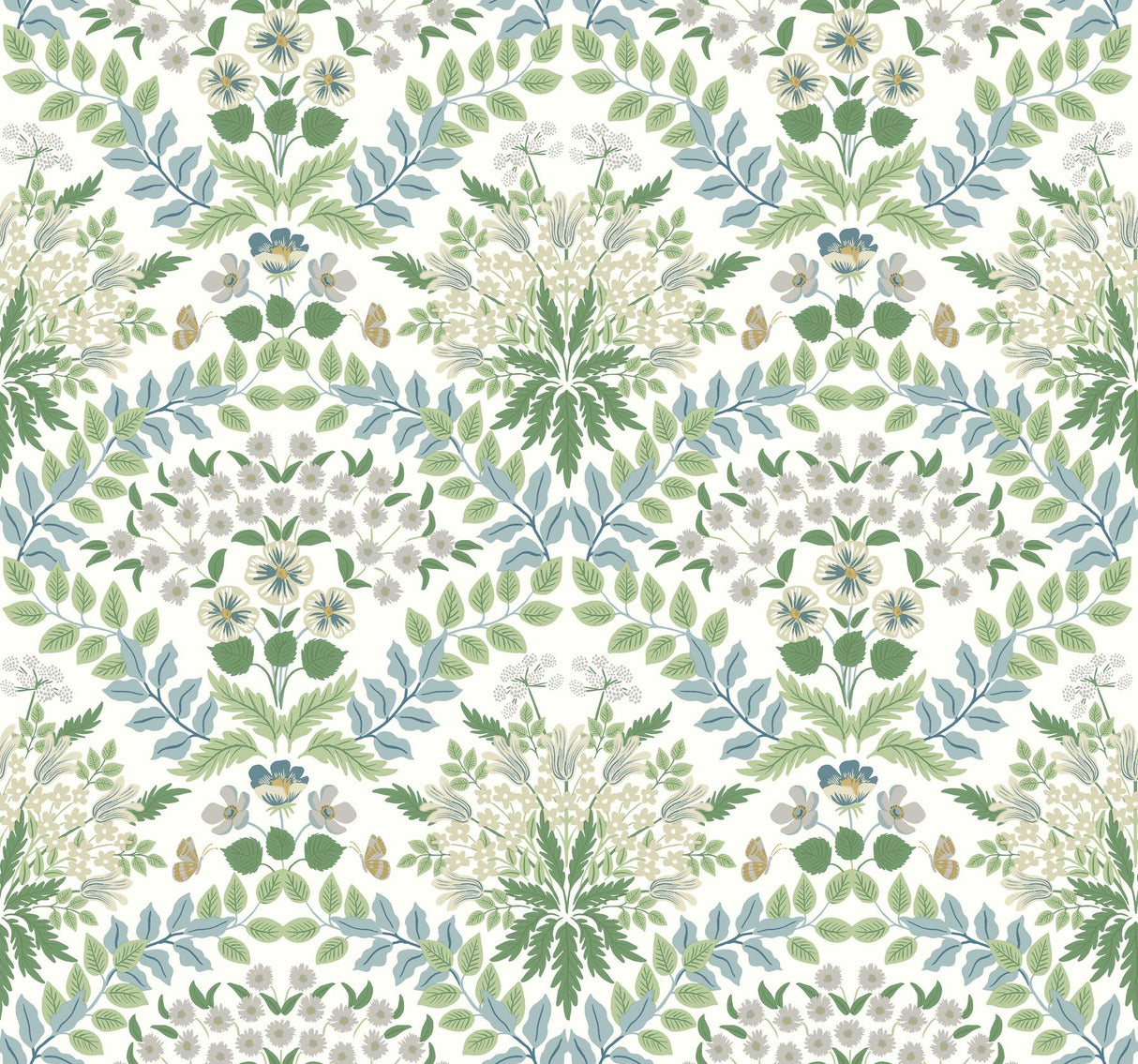 Rifle Paper Co. Bramble White & Blue Wallpaper