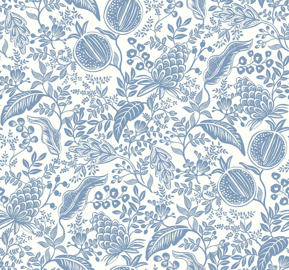 Rifle Paper Co. Pomegranate White & Blue Wallpaper