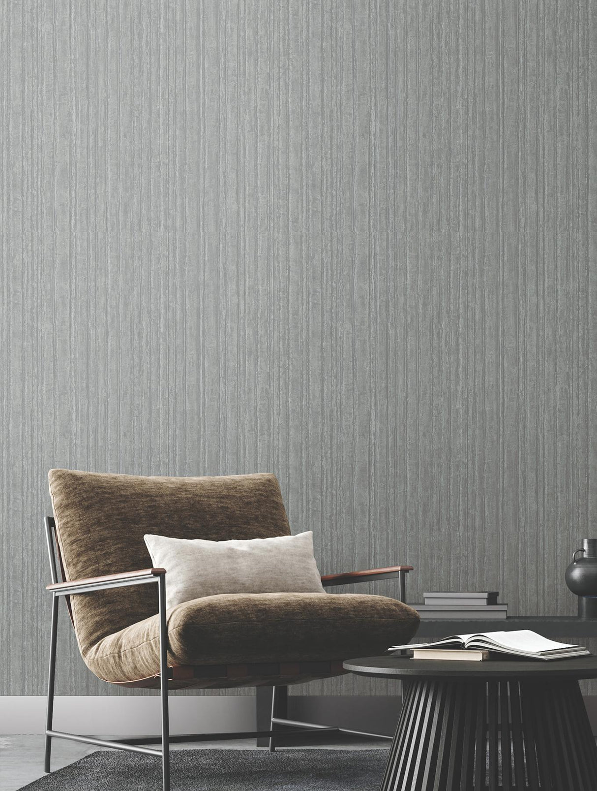 Ronald Redding Designs Vintage Tin Brushed Nickel Wallpaper