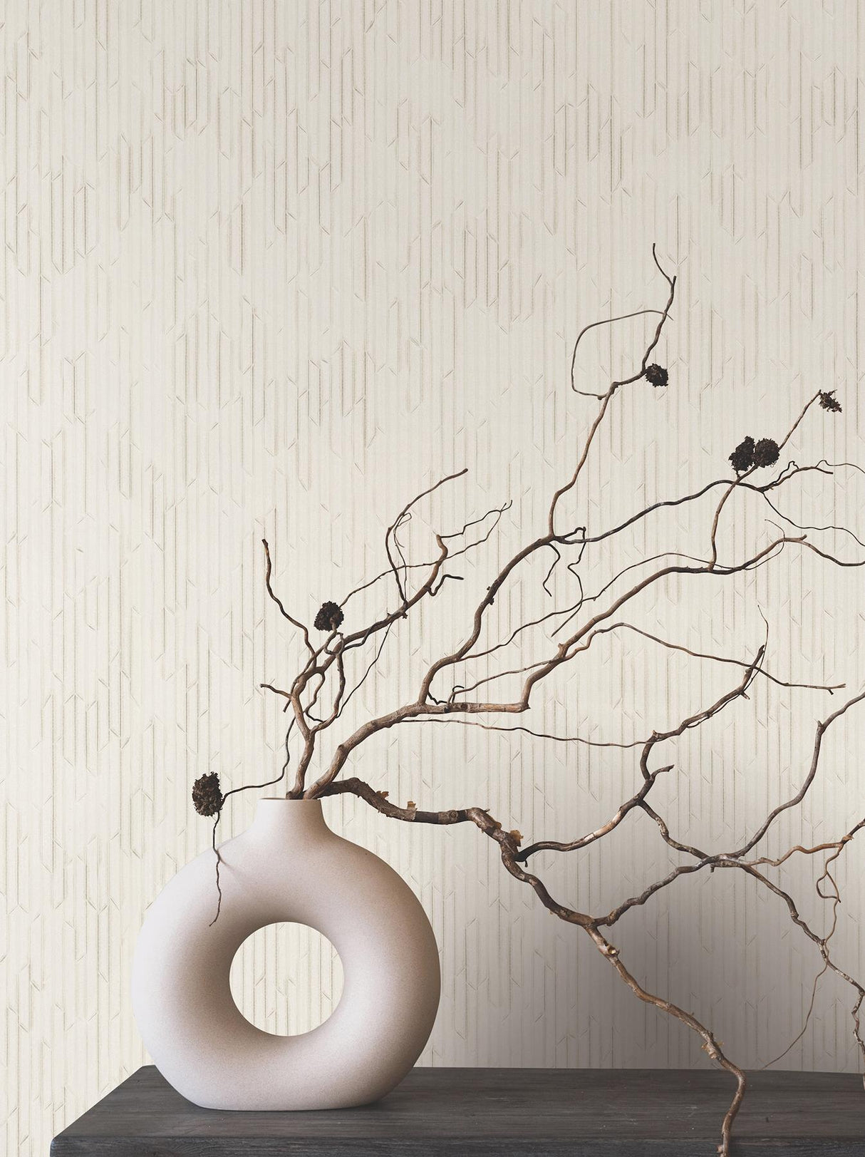 Ronald Redding Designs Calliope Pearl Trax Wallpaper