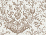 York Wallcoverings Avian Fountain Toile Mink Wallpaper