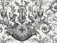 York Wallcoverings Avian Fountain Toile Black Wallpaper