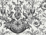 York Wallcoverings Avian Fountain Toile Black Wallpaper