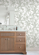 York Wallcoverings Tropical Sketch Toile Forest Wallpaper