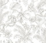 York Wallcoverings Tropical Sketch Toile Brown Wallpaper