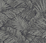 York Wallcoverings Palm Cove Toile Silver & Black Wallpaper