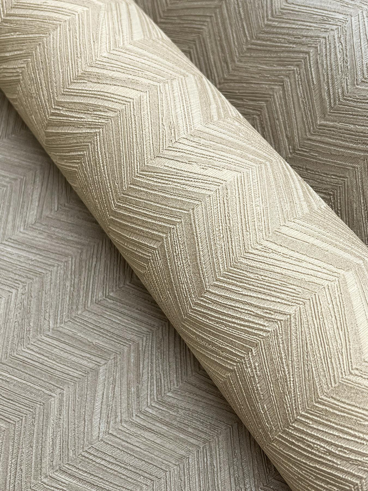 York Wallcoverings Raised Chevron Taupe Wallpaper