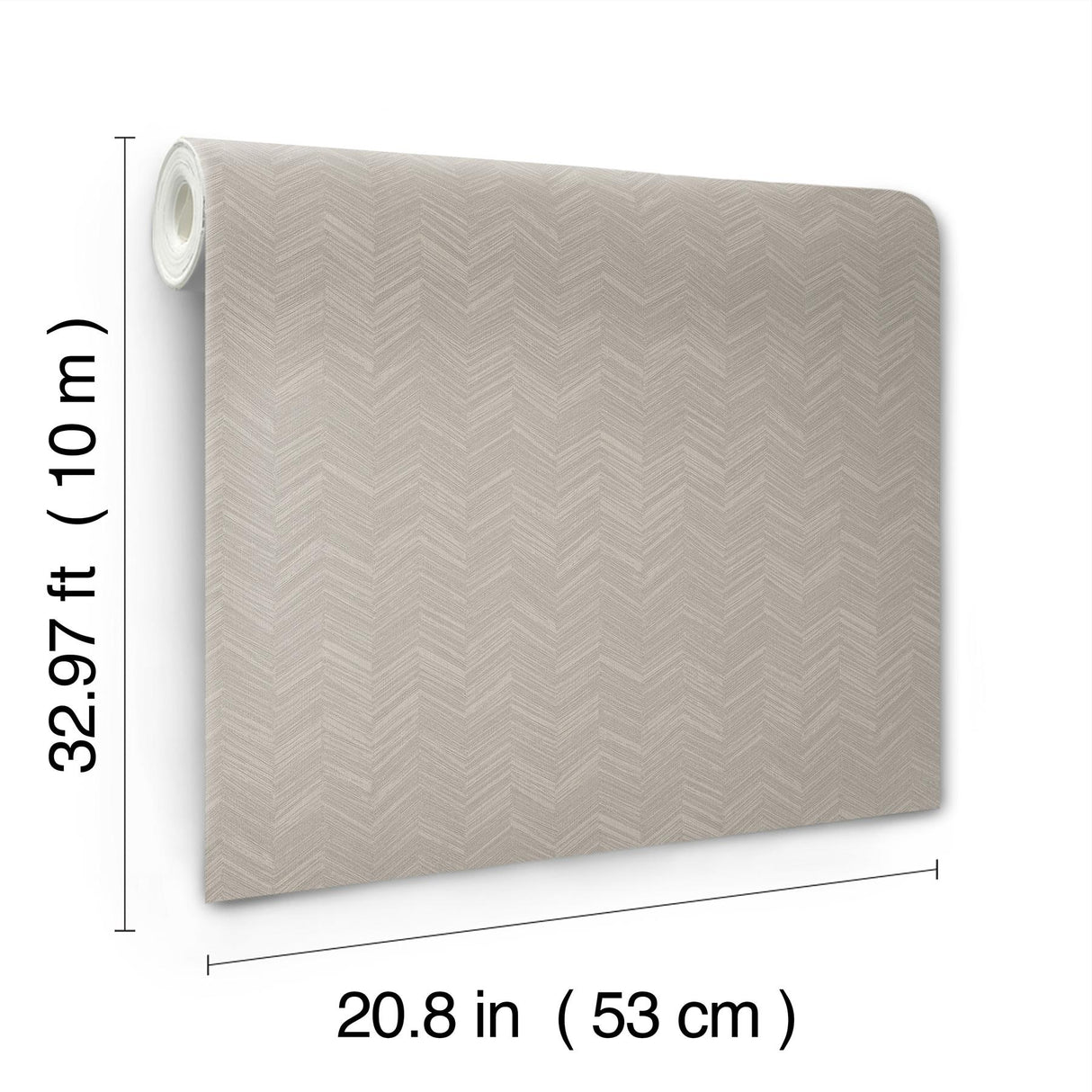 York Wallcoverings Raised Chevron Taupe Wallpaper