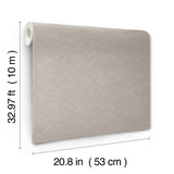 York Wallcoverings Raised Chevron Taupe Wallpaper