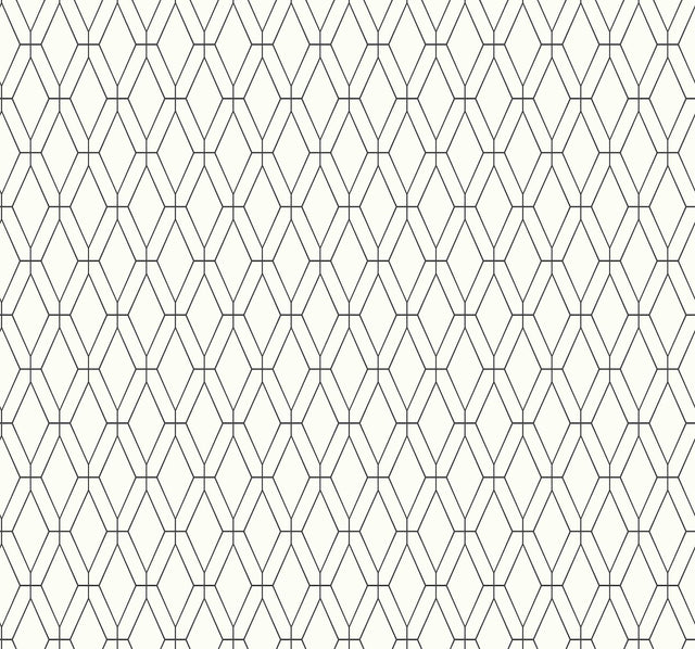York Wallcoverings Black Diamond Lattice Wallpaper