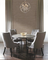 York Wallcoverings Lustrous Grasscloth Silver & Taupe Wallpaper