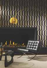 York Wallcoverings Ribbon Black Wallpaper