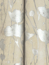 Ronald Redding Designs Shimmering Poppies Cream & Silver Wallpaper