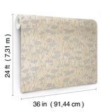 Ronald Redding Designs Shimmering Poppies Cream & Silver Wallpaper
