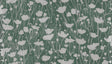 Ronald Redding Designs Shimmering Poppies Green & Silver Wallpaper