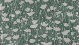 Ronald Redding Designs Shimmering Poppies Green & Silver Wallpaper