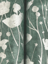 Ronald Redding Designs Shimmering Poppies Green & Silver Wallpaper