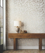 Ronald Redding Designs Shimmering Poppies White & Gold Wallpaper
