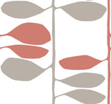 York Wallcoverings Sculpted Vines Vermillion & Graphite Wallpaper