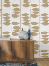 York Wallcoverings Sculpted Vines Gold Wallpaper