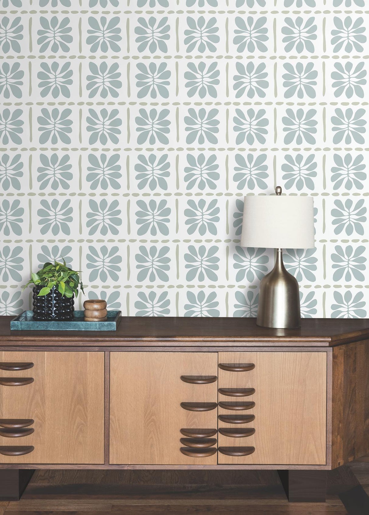 York Wallcoverings Mimosa Fleur Mineral Wallpaper