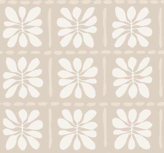 York Wallcoverings Mimosa Fleur Nude Wallpaper