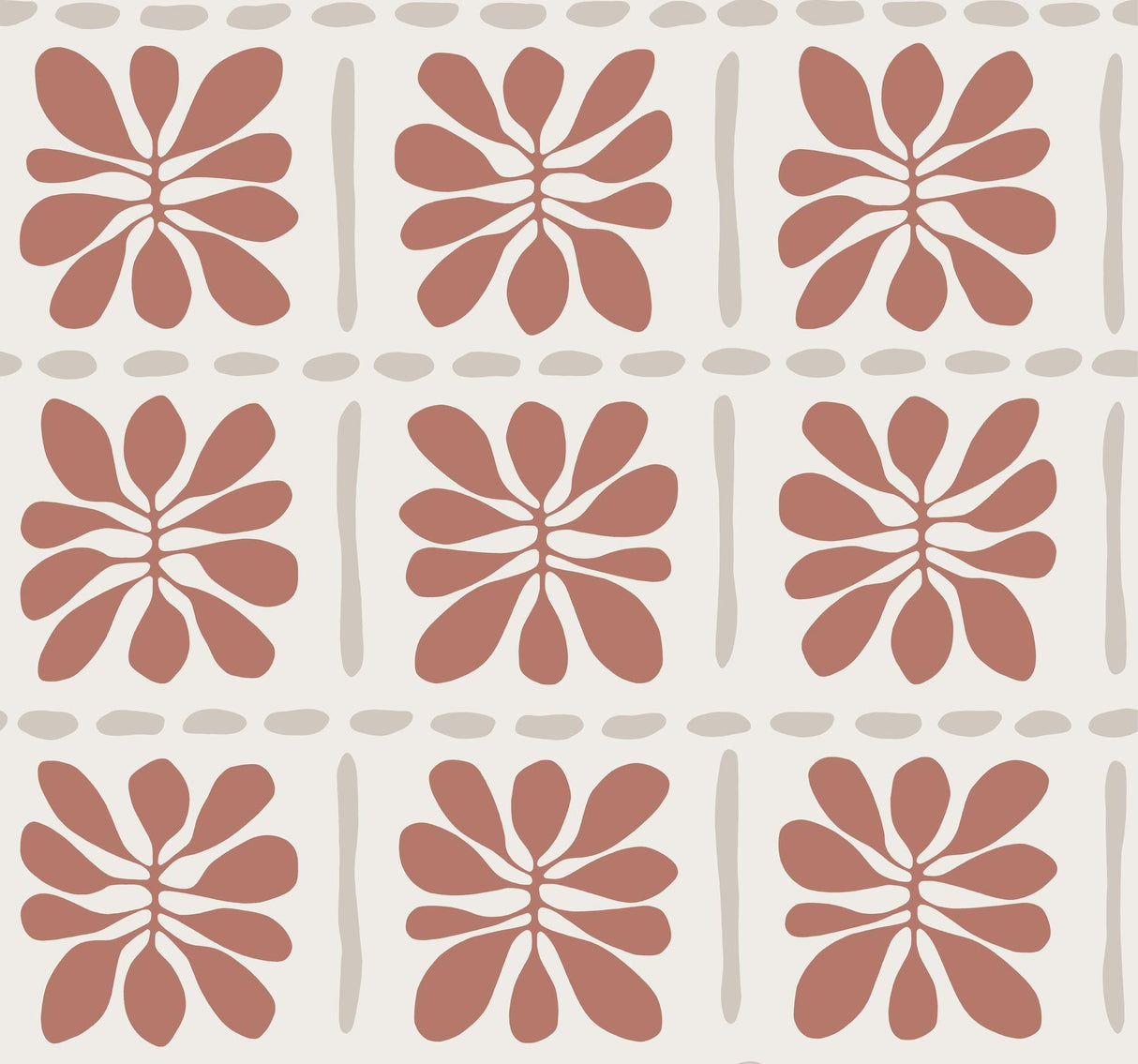 York Wallcoverings Mimosa Fleur Terracotta Wallpaper