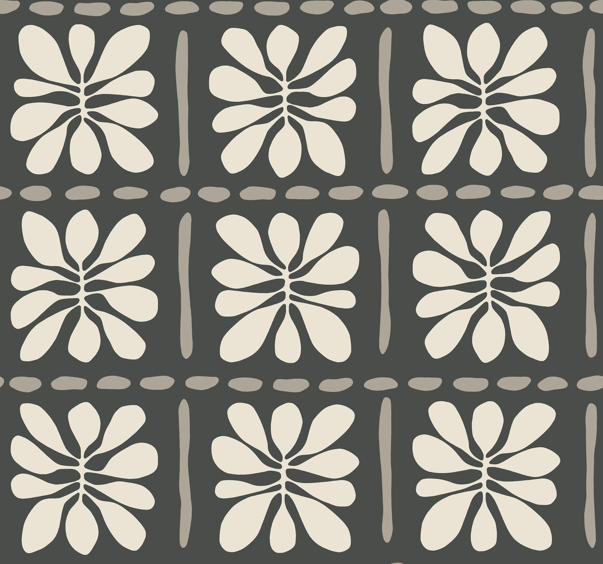 York Wallcoverings Mimosa Fleur Carbon Black Wallpaper